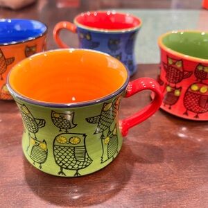 Pier 1 imports Set of 4 Owl Mugs